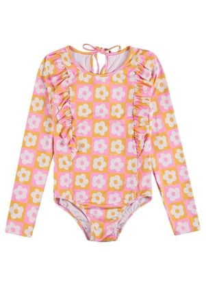 Vida Costeira - Maiô Infantil Manga Longa Uv 50+ Details Suplex Amarelo - VIDA COSTEIRA