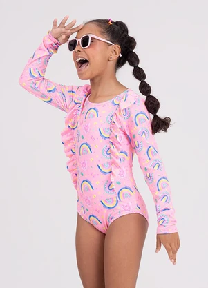 Vida Costeira - Maiô Manga Longa Uv 50+ Details Suplex Rosa - VIDA COSTEIRA