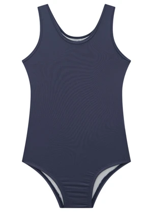 Marlan - Maiô Menina em Malha Beachwear Azul - MARLAN