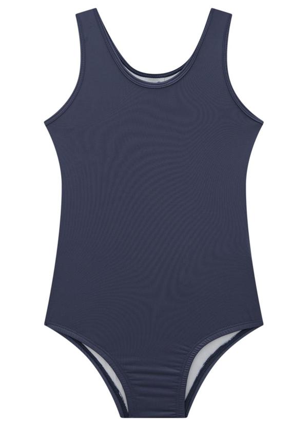 Marlan - Maiô Menina em Malha Beachwear Azul