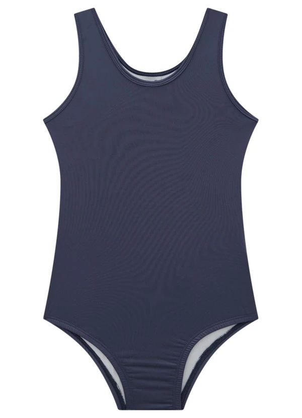 Marlan - Maiô Menina em Malha Beachwear Azul