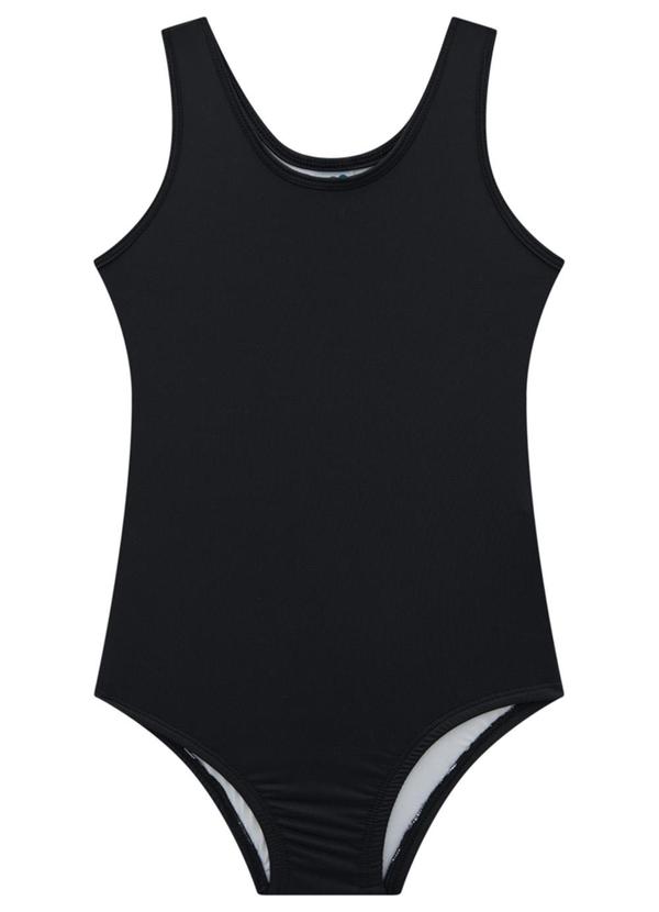 Marlan - Maiô Menina em Malha Beachwear Preto
