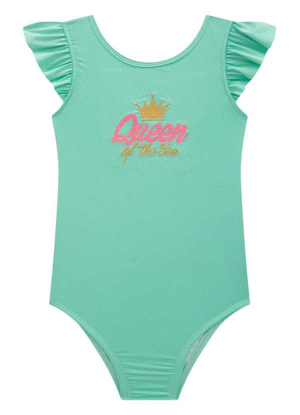 Marlan - Maiô Menina em Malha Beachwear Verde 1