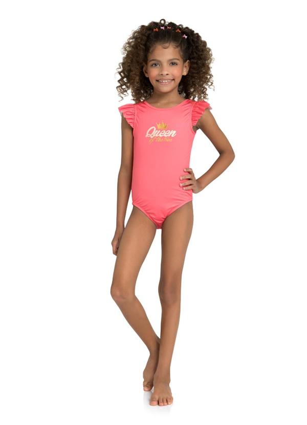 Marlan - Maiô Menina em Malha Beachwear Vermelho