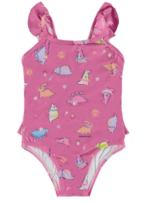 Malwee Kids - Maiô Rosa Escuro Sereias Malha Uv - MALWEE KIDS