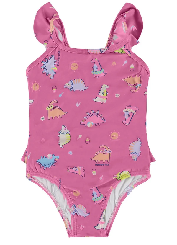 Malwee Kids - Maiô Rosa Escuro Sereias Malha Uv