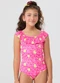 Vida Costeira - Maiô Uv50+ Regata Babadinhos Floral Branco - variação: Pink