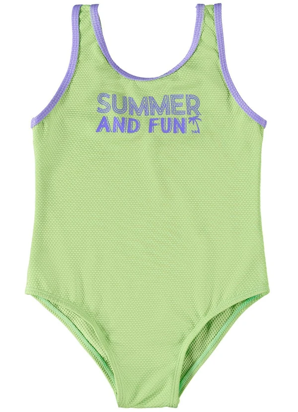 Malwee Kids - Maiô Verde Limão Texturizado Uv50+ Menina