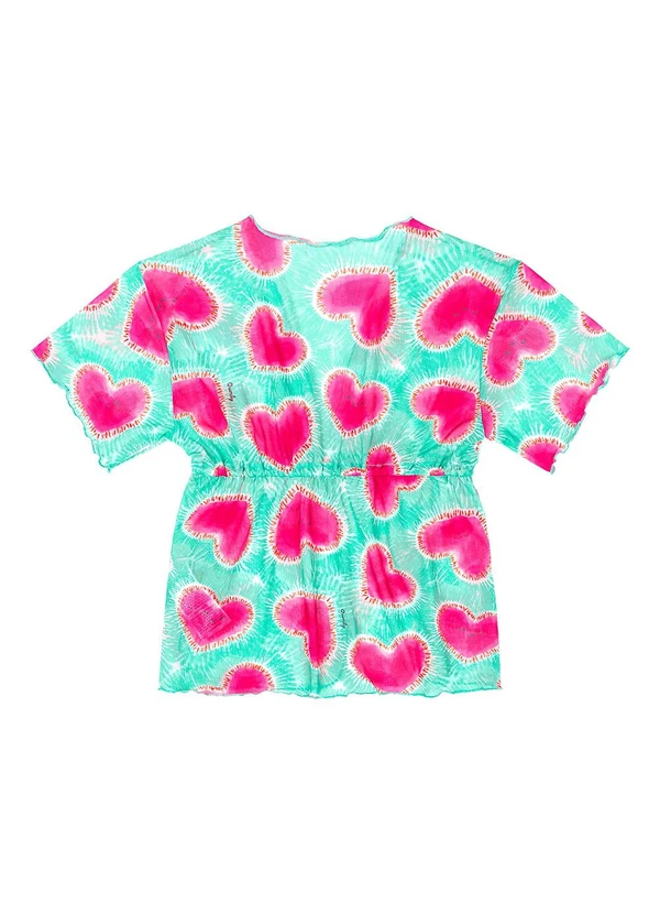 Quimby - Saida de Praia Estampada Menina Azul 2