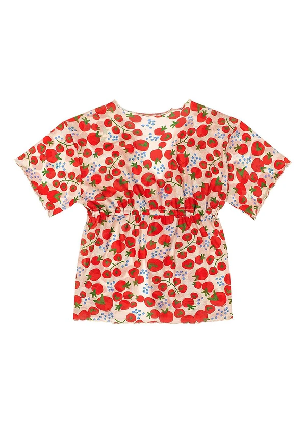 Quimby - Saida de Praia Estampada Menina Bege 5