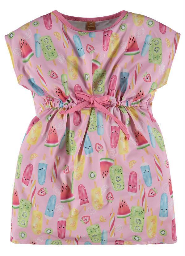 Up Baby - Saída de Praia Infantil Proteção Uv Fps+50 Rosa