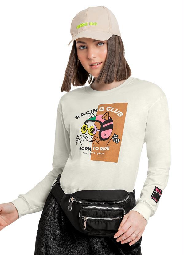 Gloss - Blusa Cropped Menina Infantil Bege