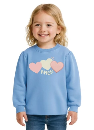 Malwee Kids - Blusão Amor com Aplique Azul - MALWEE KIDS