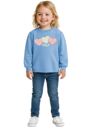 Malwee Kids - Blusão Amor com Aplique Azul - MALWEE KIDS