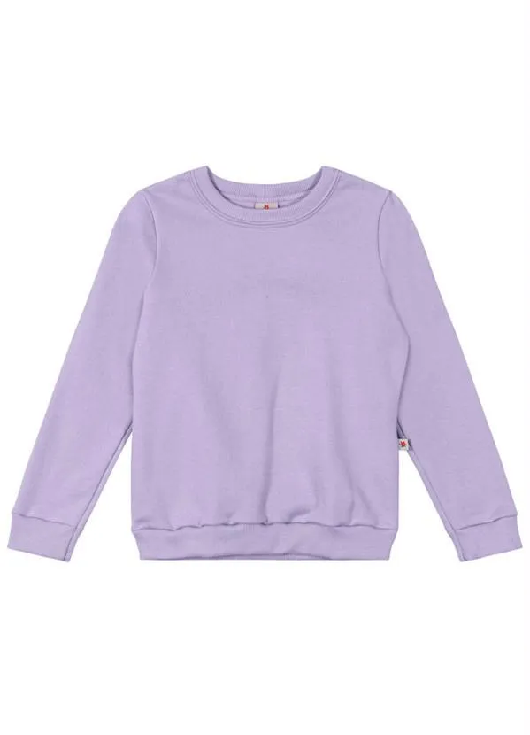 Brandili - Blusão Básico Infantil Menina em Moletom Lilás