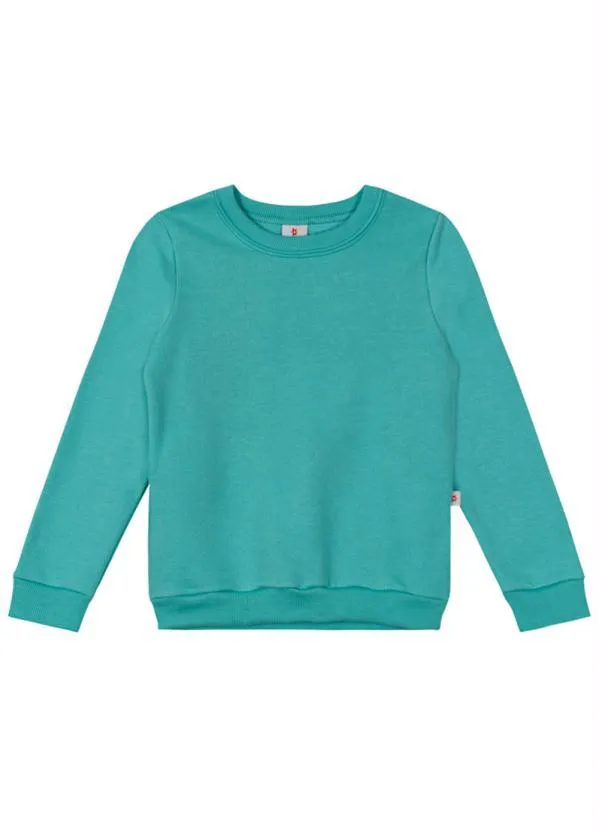 Brandili - Blusão Básico Infantil Menina em Moletom Verde 2