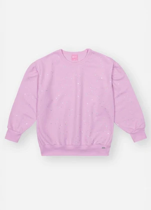 Abrange - Blusão com Glitter Infantil Menina Roxo - ABRANGE