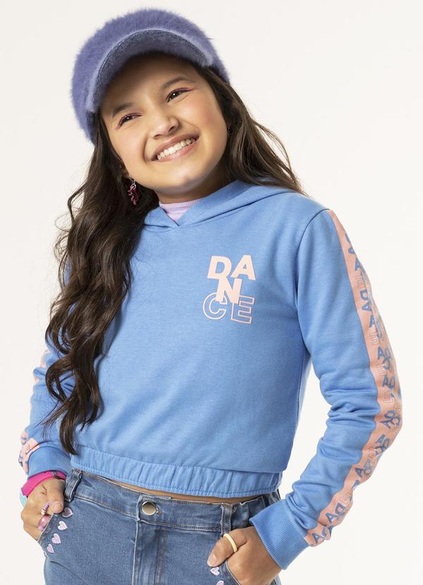 Brandili - Blusão Cropped Infantil Menina Mari Santos Azul