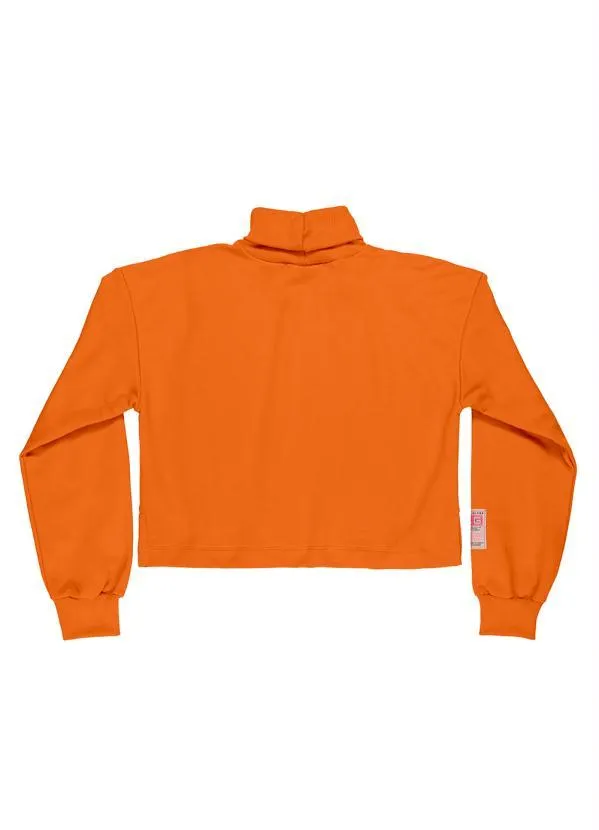 Gloss - Blusão Cropped Juvenil em Moletom Laranja 4