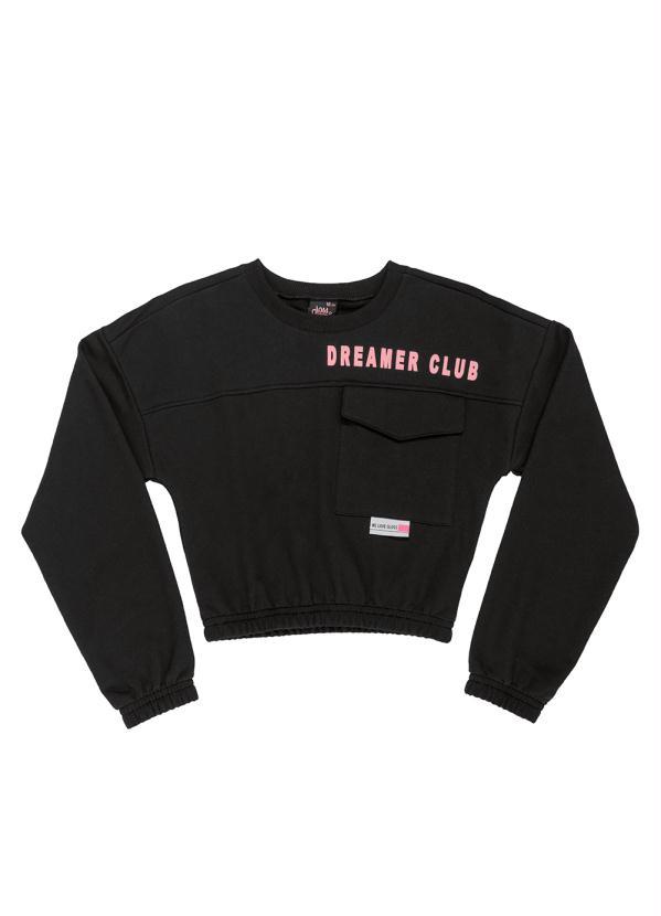 Gloss - Blusão Cropped Juvenil Menina Preto 3