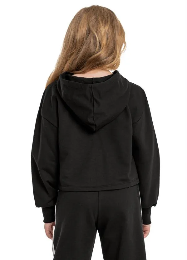 Gloss - Blusão Cropped Juvenil Menina Preto 2