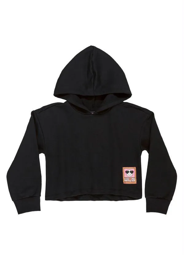 Gloss - Blusão Cropped Juvenil Menina Preto 5