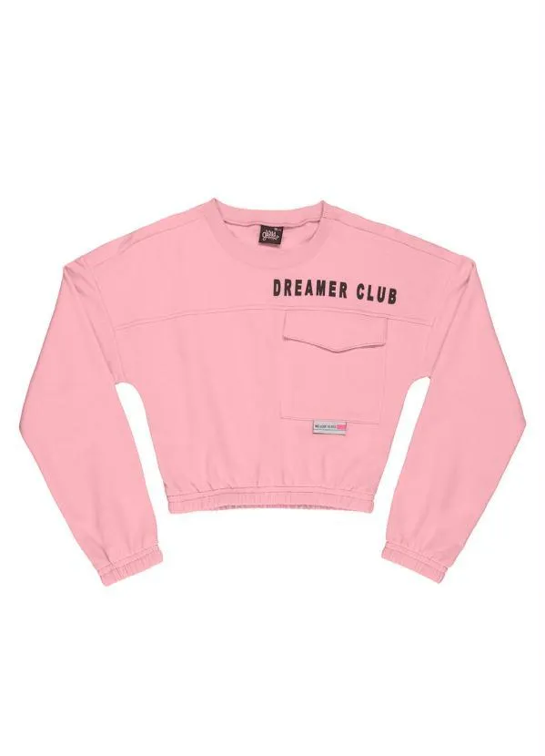 Gloss - Blusão Cropped Juvenil Menina Rosa 3