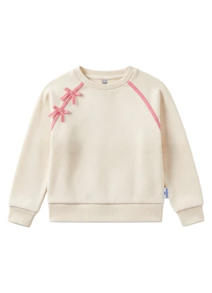 Malwee Kids - Blusão em Moletom Botonê com Laços Bege - MALWEE KIDS