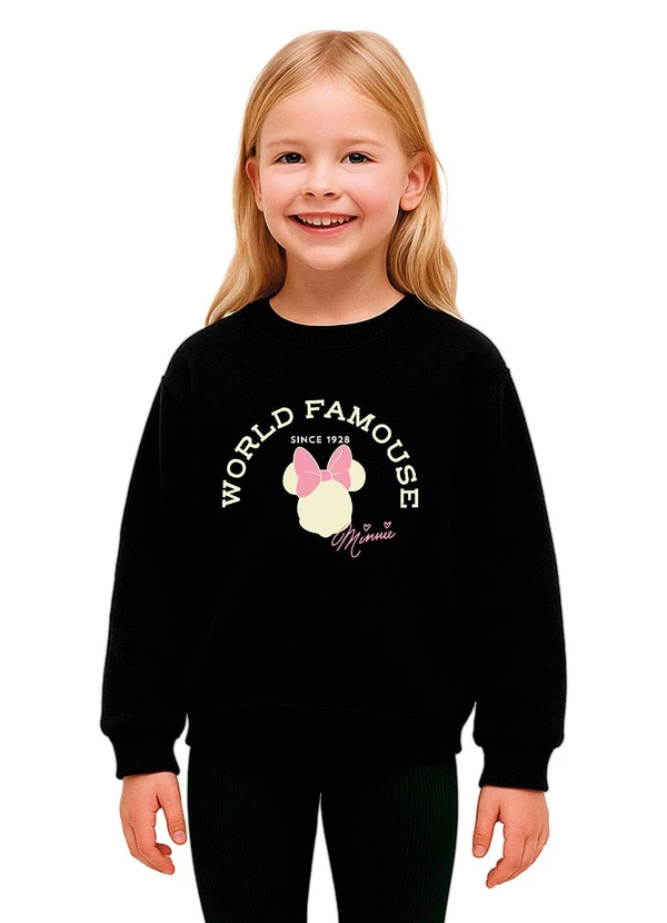 Malwee Kids - Blusão em Moletom Minnie Mouse® Preto