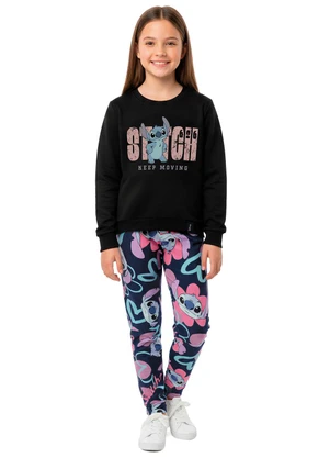 Malwee Kids - Blusão em Moletom Stitch® Preto - MALWEE KIDS