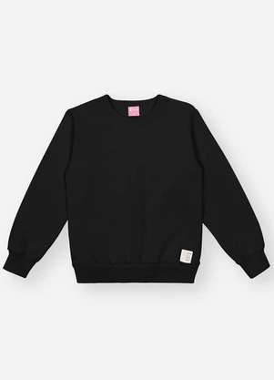 Abrange - Blusão Felpado Infantil Menina Preto - ABRANGE