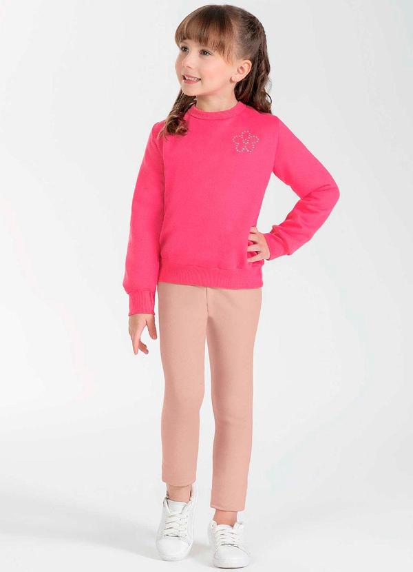 Cativa Kids - Blusão Feminina Infantil com Strass Rosa 2