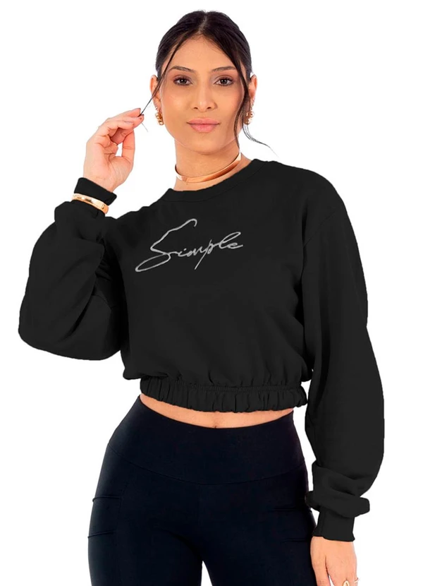 Cobertura - Blusão Feminina Moletom Feminino Preto