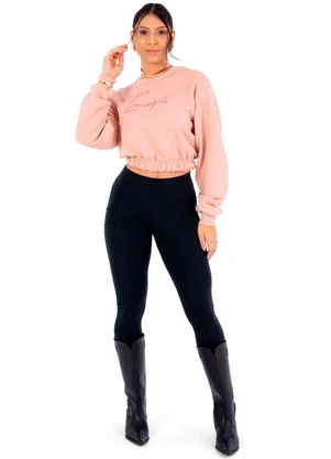 Cobertura - Blusão Feminina Moletom Feminino Rosa  - COBERTURA