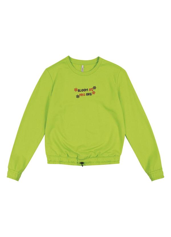 Habana - Blusão Feminino Bordado em Moletom Verde 1