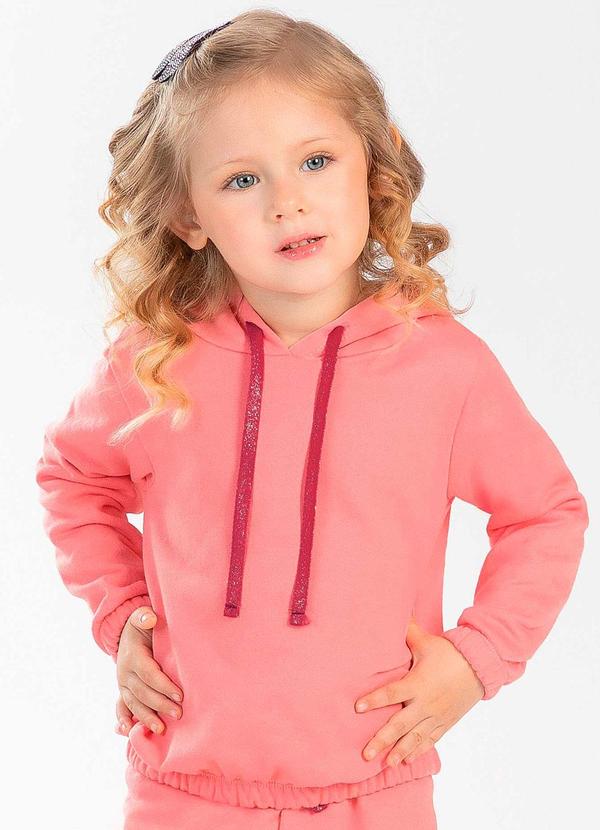 Cativa Kids - Blusão Feminino Infantil com Capuz Rosa