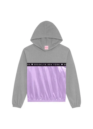 Duduka - Blusão Infantil com Capuz em Moletom Cinza - DUDUKA