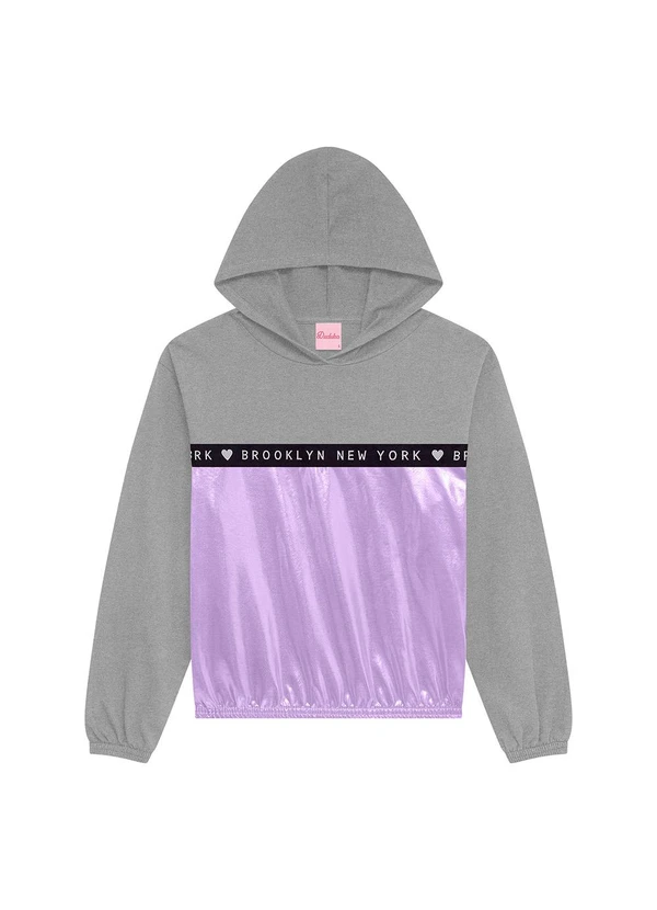 Duduka - Blusão Infantil com Capuz em Moletom Cinza