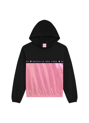 Duduka - Blusão Infantil com Capuz em Moletom Preto - DUDUKA