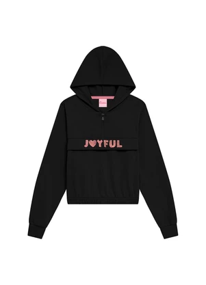 Duduka - Blusão Infantil com Capuz em Moletom Preto - DUDUKA