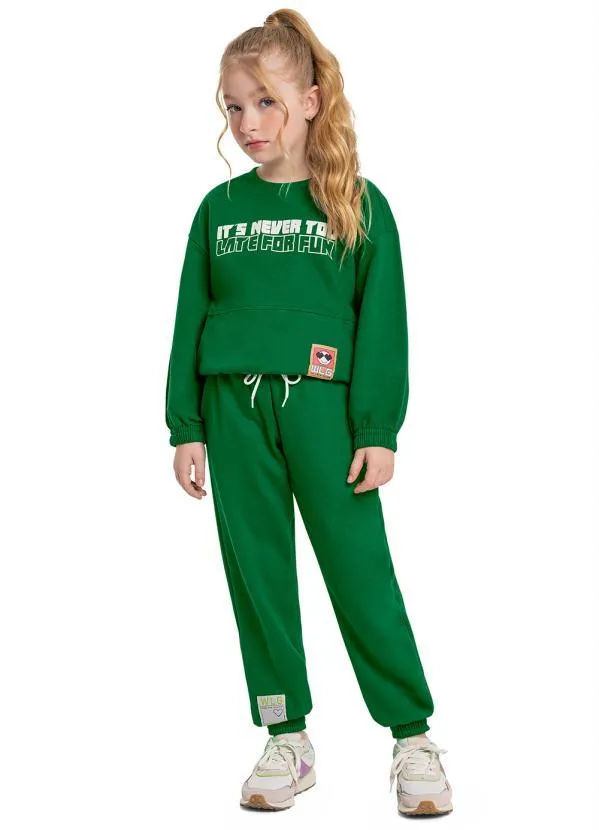 Gloss - Blusão Infantil em Moletom Botonê Verde 2