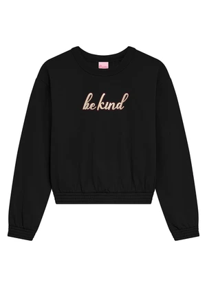 Duduka - Blusão Infantil em Moletom com Termo Preto - DUDUKA