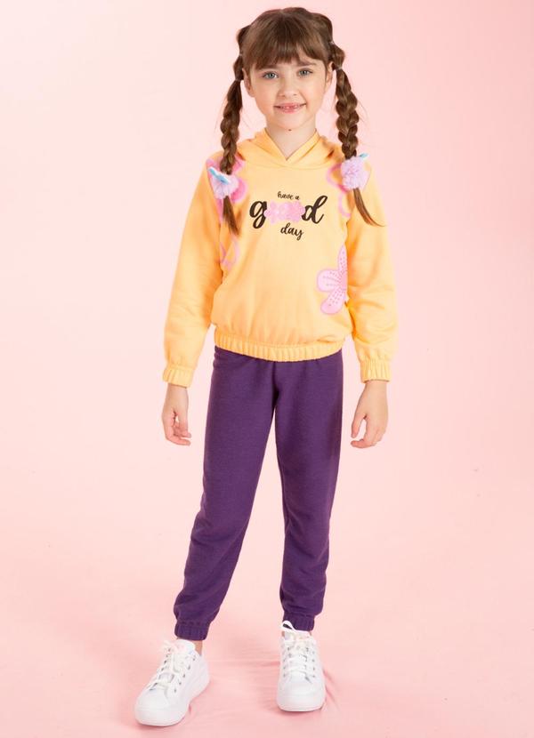 Cativa Kids - Blusão Infantil Estampado com Glitter Laranja 2