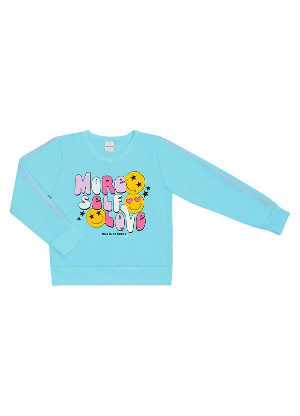 Rovi Kids - Blusão Infantil Menina Self Love Azul