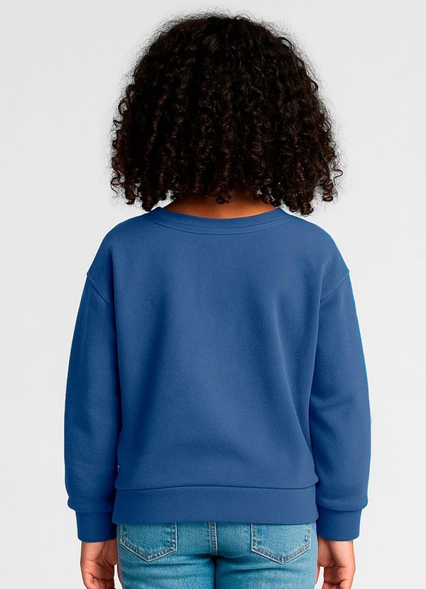 Infinita Cor - Blusão Infantil Menina com Laço Azul 2