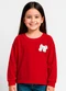 Infinita Cor - Blusão Infantil Menina com Laço Amarelo - variação: Vermelho