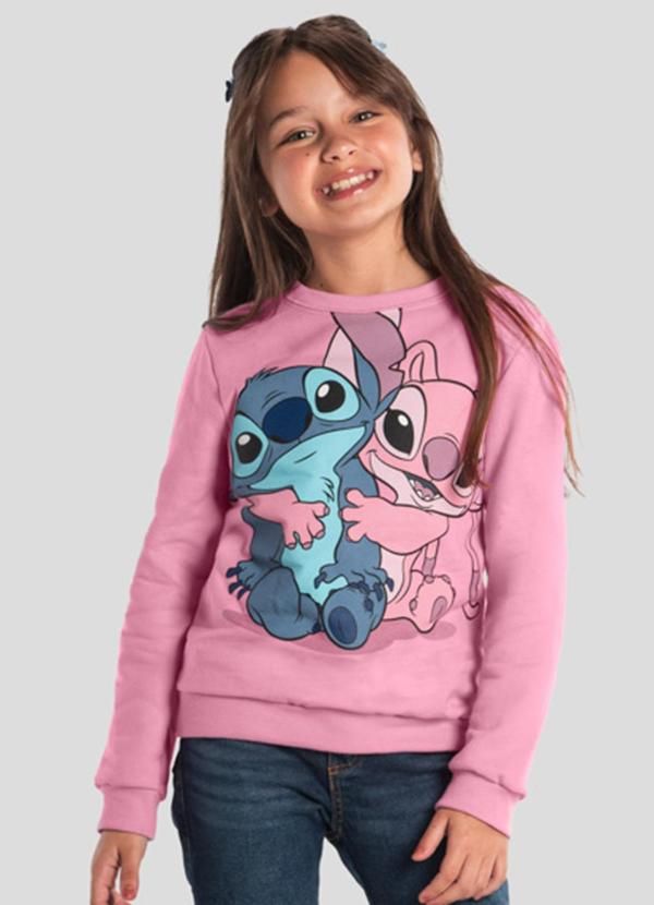 Brandili - Blusão Infantil Menina do Stitch Rosa 2