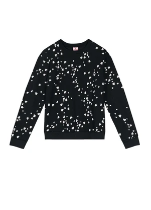 Brandili - Blusão Infantil Menina em Moletom Preto - BRANDILI