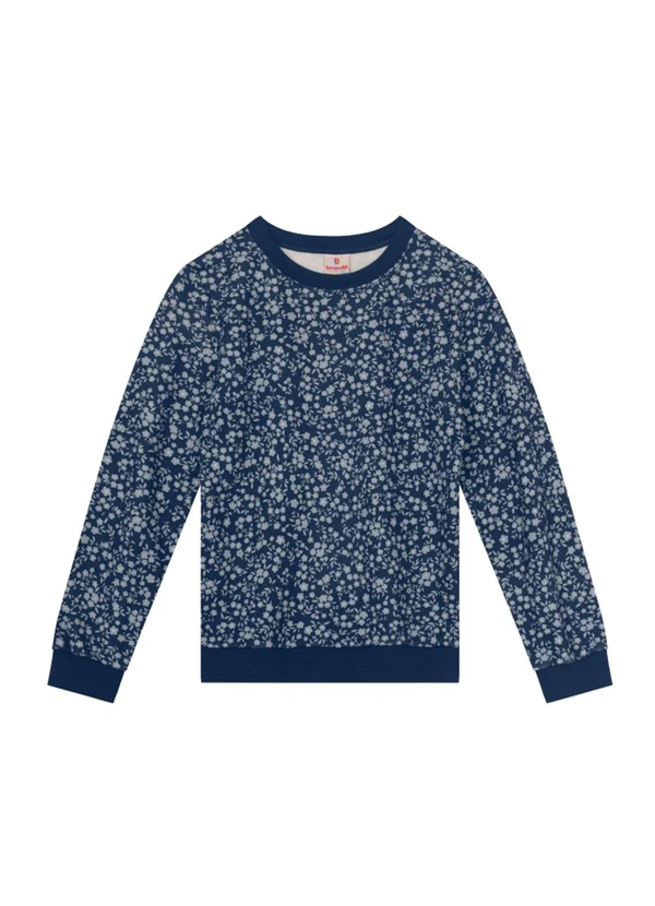 Brandili - Blusão Infantil Menina Floral Azul 3