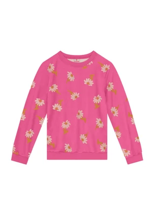Brandili - Blusão Infantil Menina Floral Rosa - BRANDILI